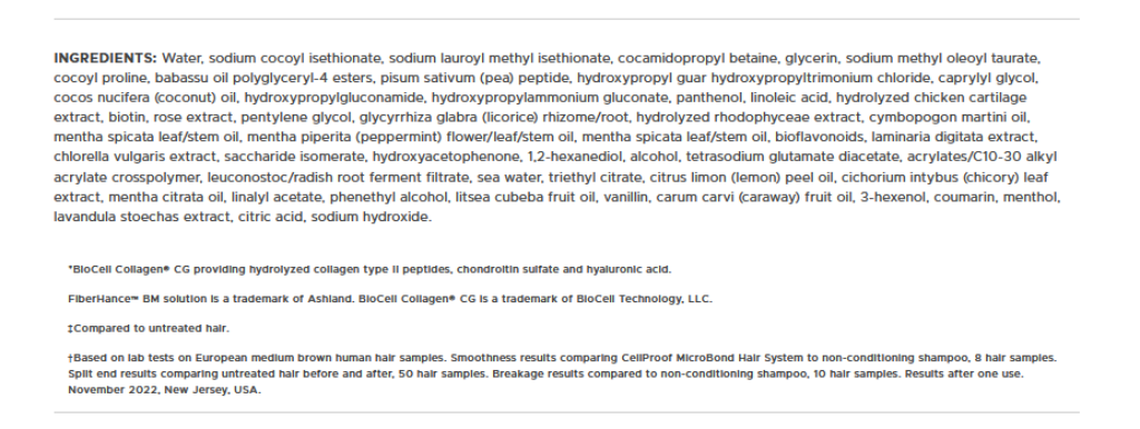 Modere-cellproof-microbond-shampoo-ingredients